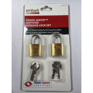 Embark Travel Sentry Certified Luggage LockSet Unisex OS Gold Brass TSA Approved